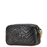 グッチ GGマーモント チェーン ショルダーバッグ 447632 ブラック レザー レディース GUCCI 【中古】